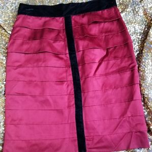 Robert Rodriguez Red Silk Skirt